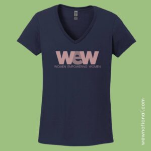 WEW Navy Logo Tee with Rose Gold