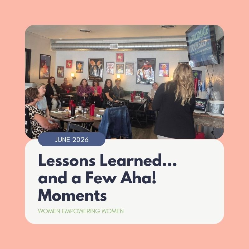 Lessons Learned... and a Few Aha! Moments Lessons Learned... and a Few Aha! Moments